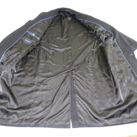 Nautica Men's Overcoat Size 44 Regular Charcoal Gray Wool Blend Winter Coat 44R - Picture 6 of 8